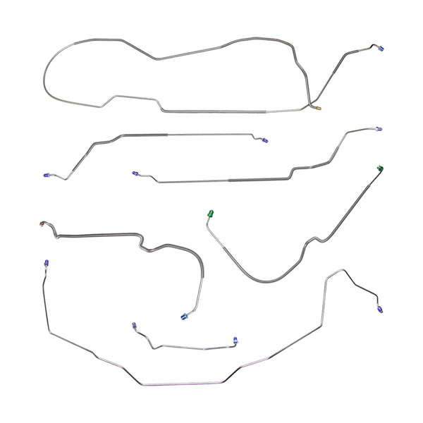 1967 Buick Electra/Wildcat 126.0" WB Power Drum Brake Line Kit 7pc, Stainless