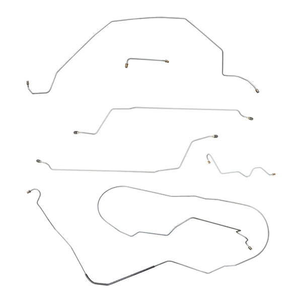 1965 Buick Special/Skylark (Non-GS) Convertible Power Drum Brake Line Kit 6pc, Stainless