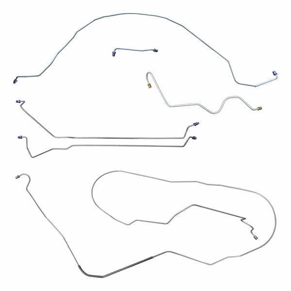 1966 Buick Skylark Gran Sport (Only) Hardtop w/3/16" F to R Power Drum Brake Line Kit 6pc, Stainless