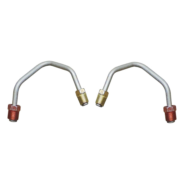 1967 Buick Special/GS After Market Disc 3/16" Caliper Lines 2pc (3/8"-24 Lt, 3/8"-24 Rt @ Aftermarket Caliper), Stainless