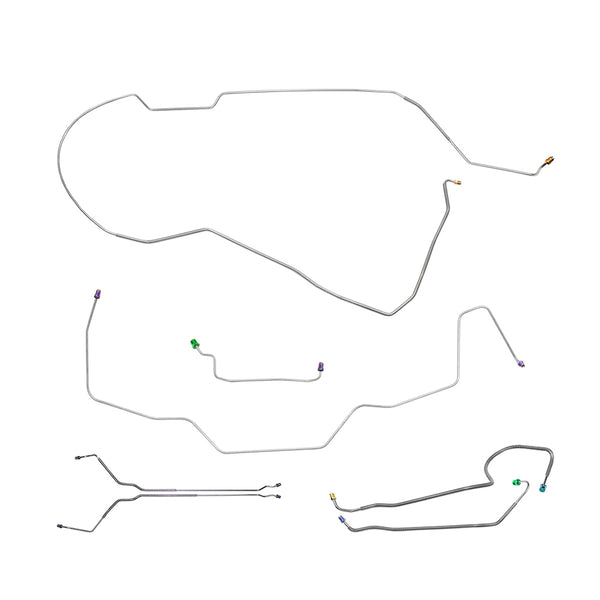 1968 Buick Skylark GS Hardtop Manual Disc Brake Line Kit 8pc, Stainless