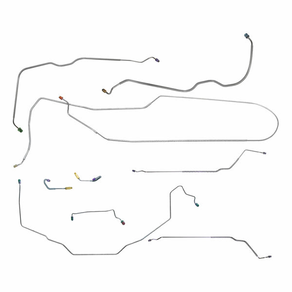 1969 Buick Special Skylark GS Convertible Power Drum Brake Line Kit w/ Wheel Lines 9pc, Stainless