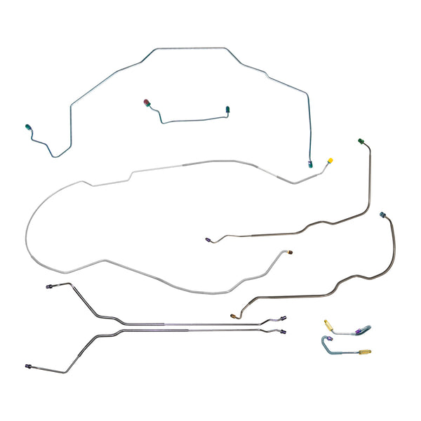 1970 Buick Special/Skylark/GS Hardtop Power Drum Brake Line Kit w/Wheel Lines 7pc, Stainless