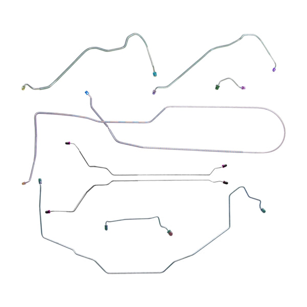 1970 Buick Skylark GS Convertible Power Disc Complete Brake Line Kit 8pc, Stainless