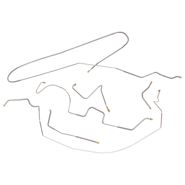 1962-63 Buick LeSabre Invicta Wildcat 123.0" WB Power Drum Brake Line Kit 6pc, Stainless