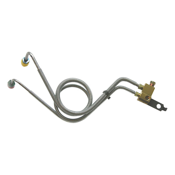 1966 GM A-Body Chevelle GTO 442 Factory-Type Dual Master Conversion Block w/Lines for Manual Brakes Stainless