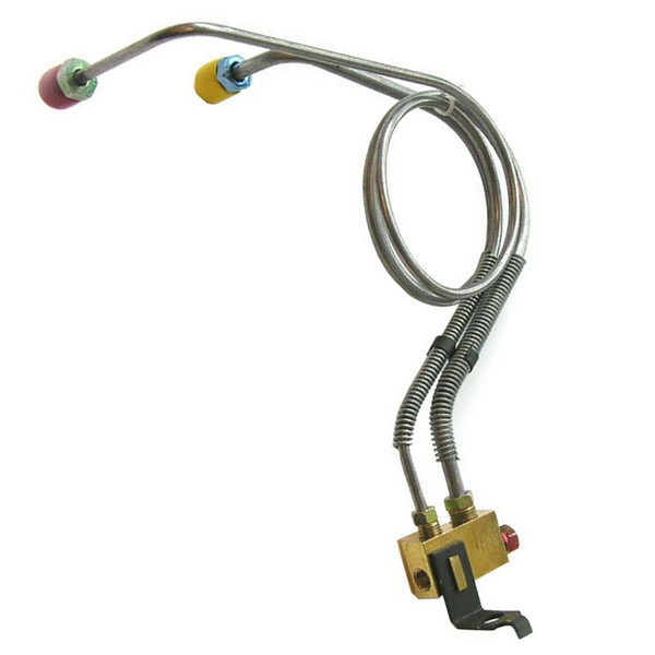 1965-66 Chevrolet Impala Dual Master Power Disc/Drum Conversion M/C Lines & Brass Block 3pc, Stainless