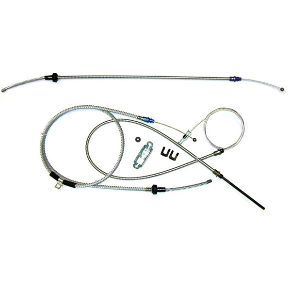 1967-74 Mopar A-Body Complete Parking Brake Cable Kit Without Intermediate Stainless