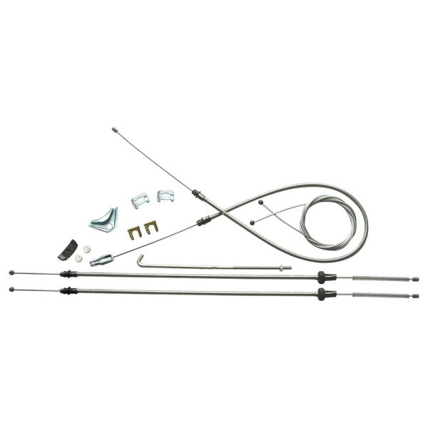 1967-74 A-Body Complete Parking Brake Cable Kit With Intermediate Cable Stainless