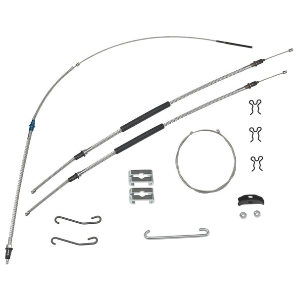 1968-72 GM A-Body or Grand Prix, TH400 Transmission, Complete Parking Brake Cable Kit, Stainless