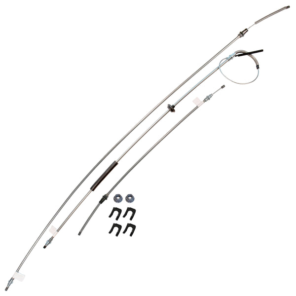 1978-80 Jeep CJ-7 Complete Parking Brake Cable Kit, Stainless