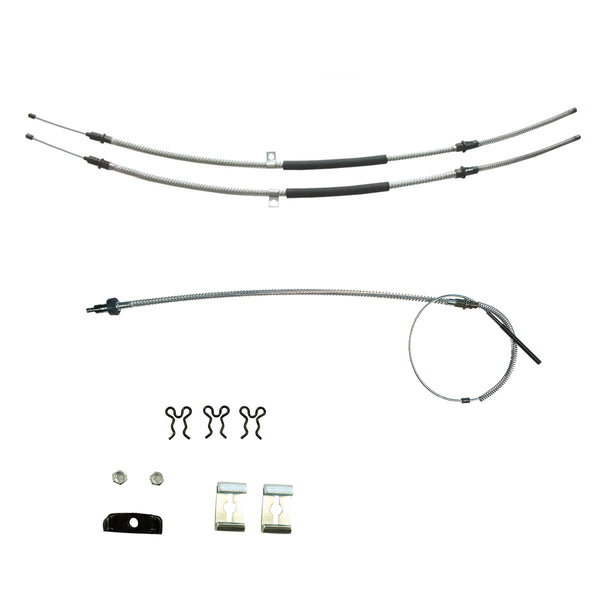 1971-72 Pontiac Grandville Boneville Complete Parking Brake Cable Kit, Stainless