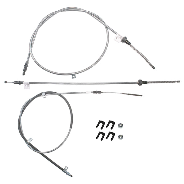 1971-74 AMC Javelin Hornet Complete Parking Brake Cable Kit, Stainless