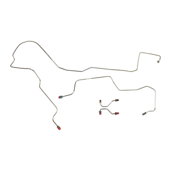 1995-1996 Cadillac Fleetwood Sedan, Power Disc Rear Drum Non Traction Control, Front Brake Line Kit, 4pc - Stainless Steel