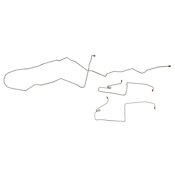 1995-1996 Cadillac Fleetwood Sedan, Power Disc Rear Drum Non Traction Control, Mid Chassis Brake Line Kit, 3pc - Stainless Steel
