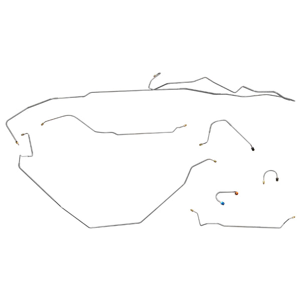 1967 Chevrolet Camaro 1pc F to R Manual Drum Brake Line Kit 7pc, Stainless