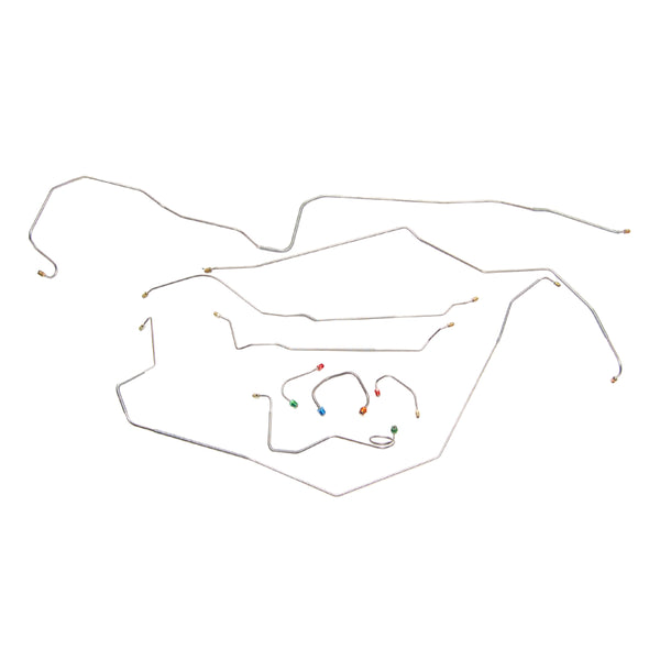 1967 Chevrolet Camaro Power Disc Full Brake Line Kit 9pc, 2pc Front to Rear, Stainless