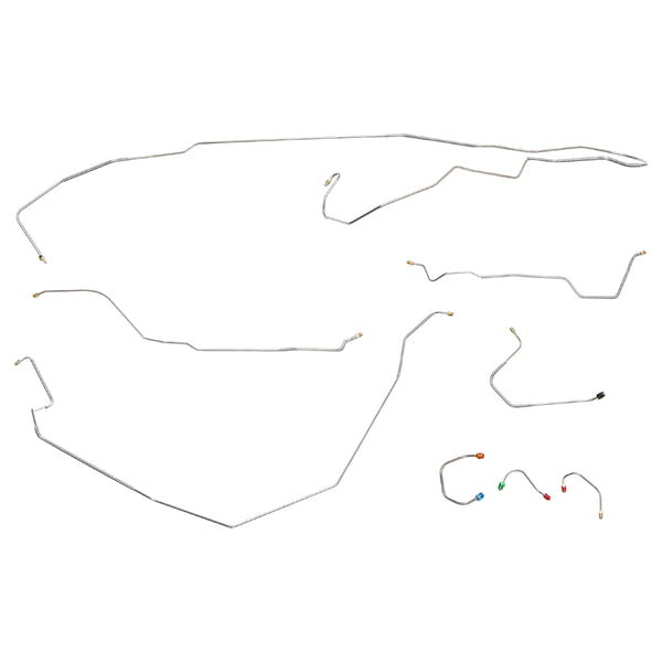 1968 Chevrolet Camaro w/One-Piece F to R Manual Disc Brake Line Kit 8pc, Stainless