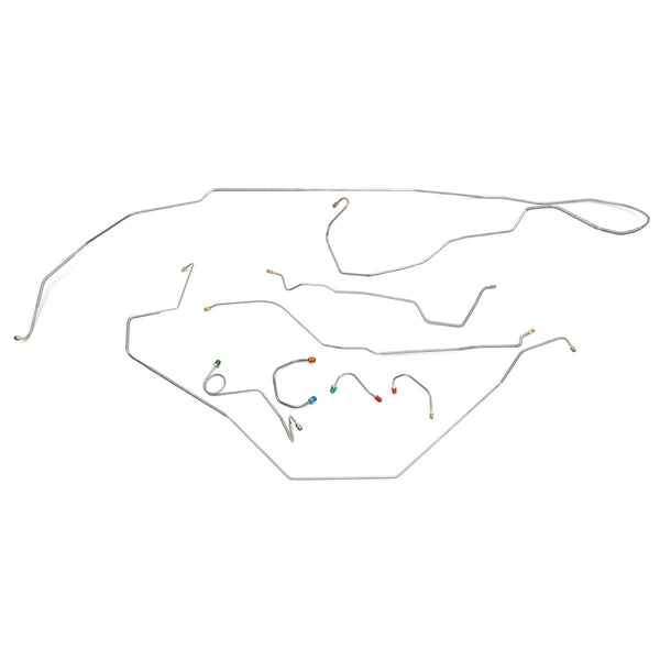 1968 Chevrolet Camaro Power Disc Brake Line Kit 1pc Front To Rear Line 8pc, Stainless