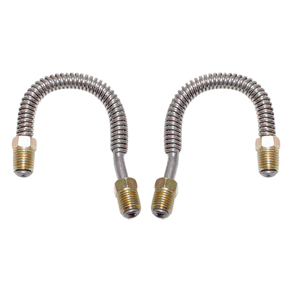 1969 Chevrolet Camaro Disc Caliper Lines 2pc, JL8 Only, (3/8"-24 Lt Line, 3/8"-24 Rt @ Caliper), Stainless