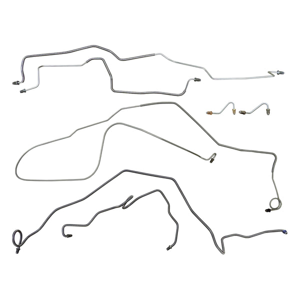 1984-85 Chevrolet Camaro Metric Fittings Power Disc Brake Line Kit 7pc, Stainless