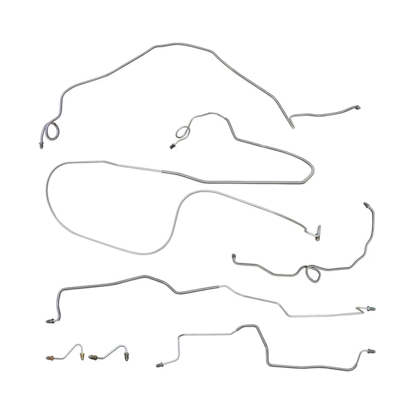 1986-88 Chevrolet Camaro Metric Fittings Power Disc Brake Line Kit 7pc, Stainless