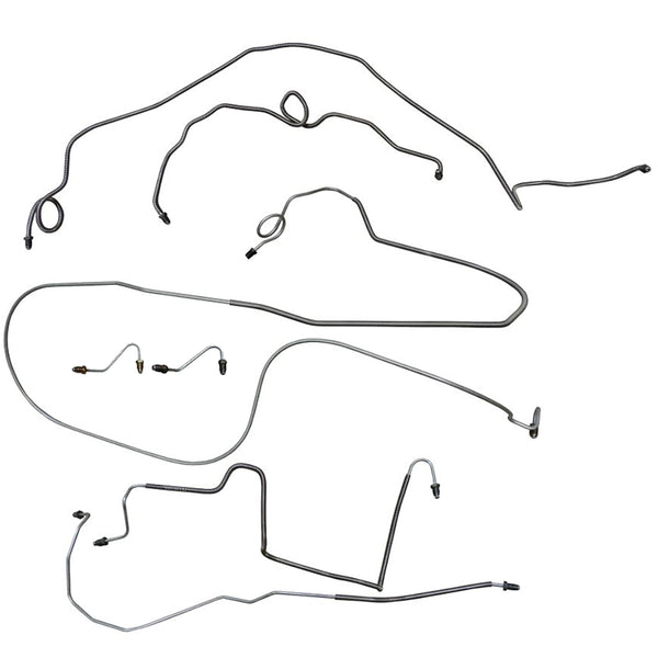 1986-88 Chevrolet Camaro w/Metric Fittings Four-Wheel Disc Brake Line Kit 7pc, Stainless