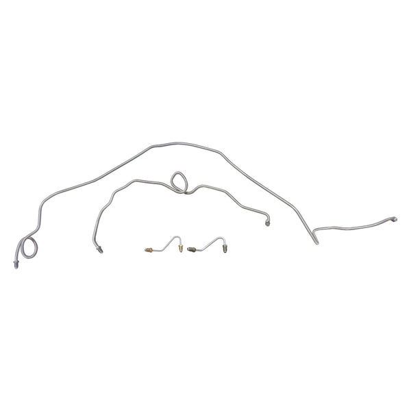 1986-89 Chevrolet Camaro Power Disc Front Brake Line Kit Metric Fittings 4pc, Stainless