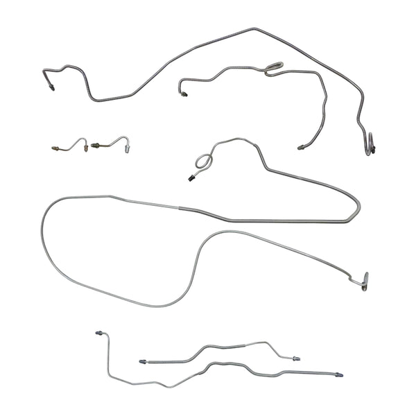 1990-92 Chevrolet Camaro w/Metric Fittings Four-Wheel Disc Brake Line Kit 7pc, Stainless