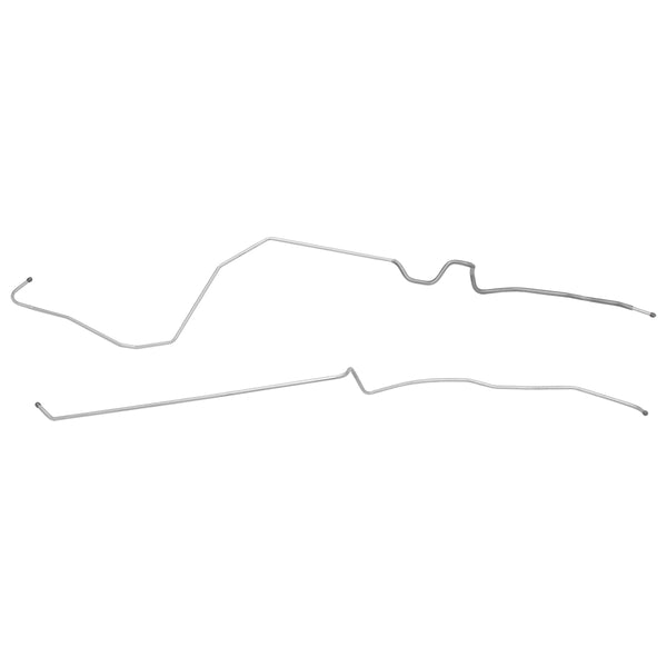 1972-73 Chevrolet Camaro V8 (PS Routing w/o Spring Guard) Tank to Pump 3/8" Fuel Lines 2pc, Stainless