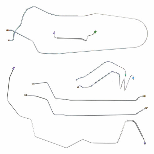 1968 Chevrolet El Camino Non-SS (Only) Manual Drum Brake Line Kit 7pc, Stainless