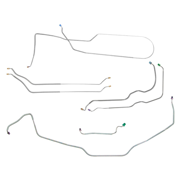 1970-72 Chevrolet El Camino/SS Power Drum Brake Line Kit 7pc, Stainless