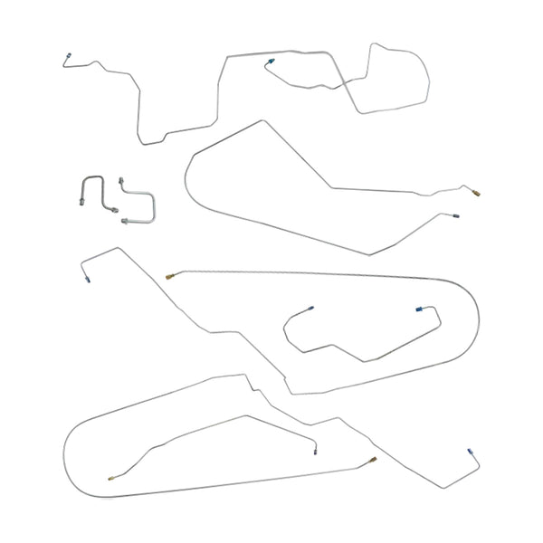 2006-13 Chevrolet Impala Four-Wheel Disc w/ABS Complete Brake Line Kit (w/o Flex) 8pc, Stainless