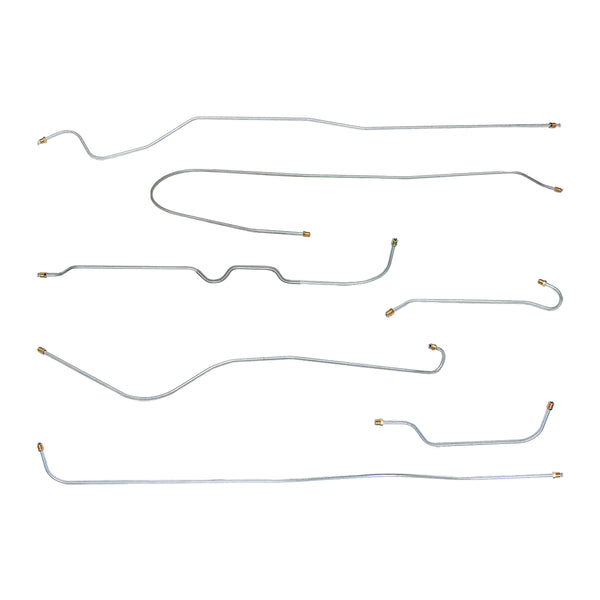 1937 Chevrolet All 112.3" WB w/Knee Action Front Axle Drum Brake Line Kit 7pc, Stainless