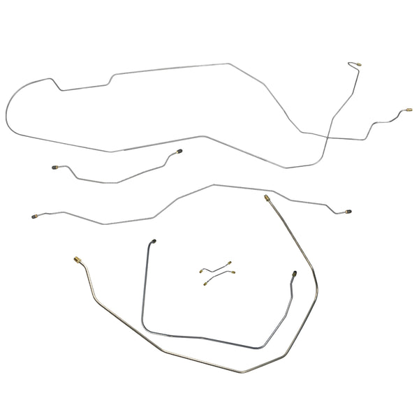 1956 Chevrolet Bel Air Power Brake Line Kit, Dual Exhaust - Outside Frame, 7pc - Stainless Steel