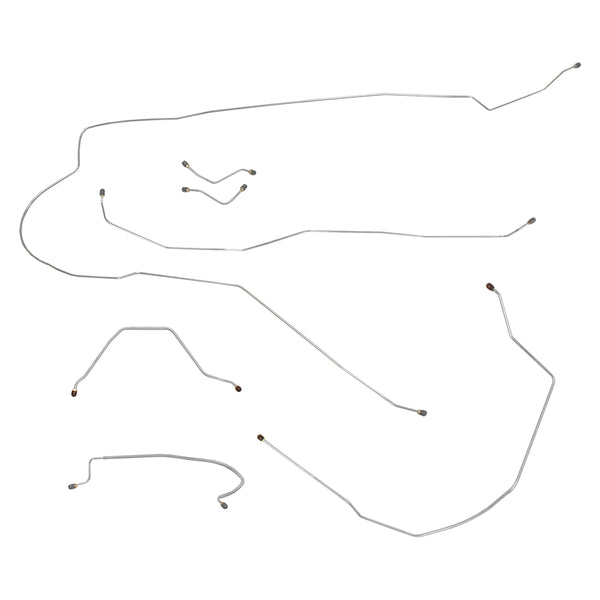 1962-64 Chevrolet Impala Power Drum Brake Line Kit 7pc, Stainless