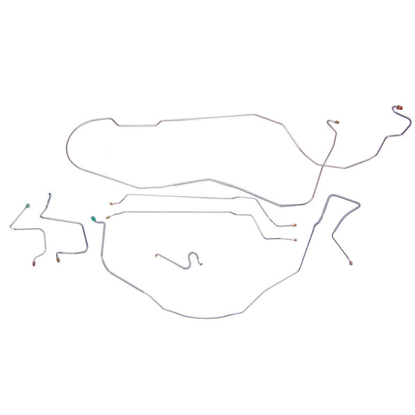1967-68 Chevrolet Impala Inline 6CYL (Rear of Crossmember) Convertible Manual Drum Brake Line Kit 7pc, Stainless