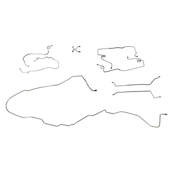 1991-94 Chevrolet Caprice Four-Door (Only) Power Disc w/Rear Drum Brake Line Kit 9pc, Stainless
