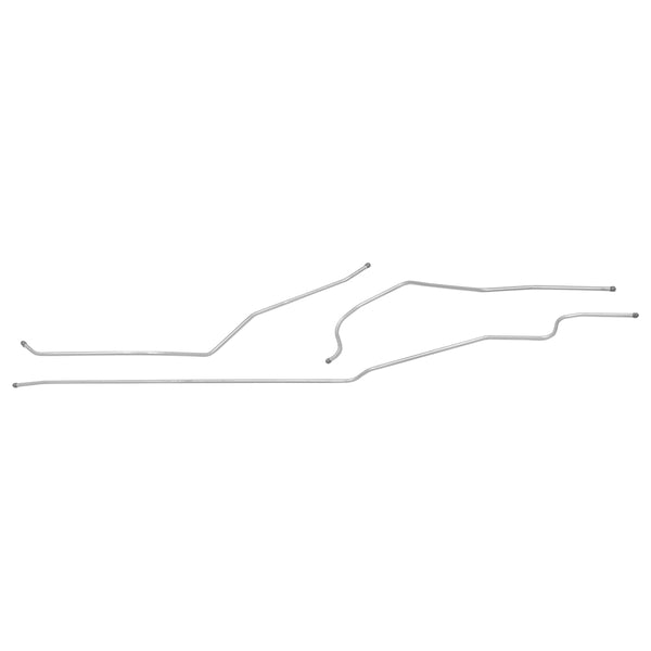1959-61 Chevrolet Impala Factory Dual Exhaust V8 3/8" Main Fuel Lines 3pc, Stainless