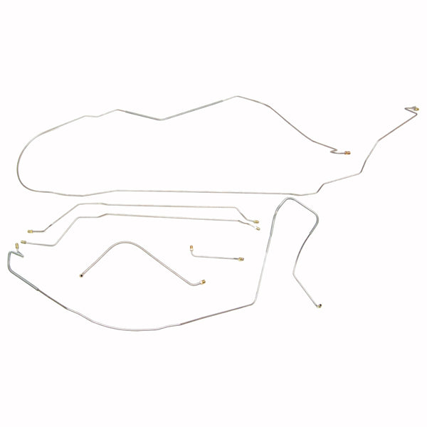 1964 Chevrolet Chevelle Malibu SS Power Drum Brake Line Kit 6pc, Conv, Stainless