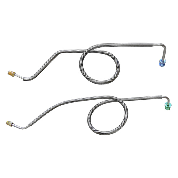 1964-66 GM A-Body Dual Master Cylinder Power Disc Conversion MC Lines, 2pc Stainless
