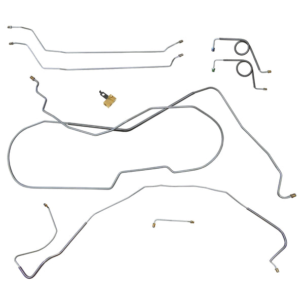 1966 Chevelle/Malibu/SS Hardtop w/Block Mounted in Stock Location Manual Disc Brake Conversion Line Kit 8pc, Stainless