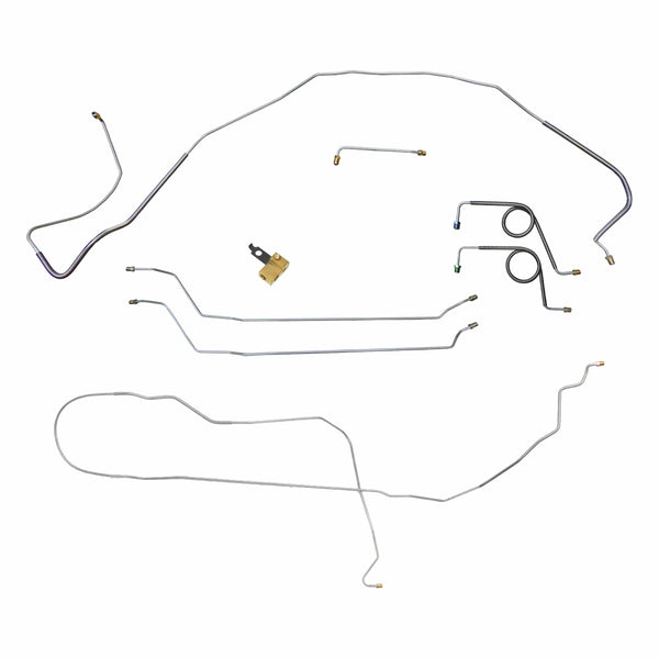 1966 Chevelle/Malibu/El Camino/SS Disc Brake Conversion Line Kit Manual Disc Brake 8pc Line Kit, Convertible, Block Mounted in Stock Location, Stainless