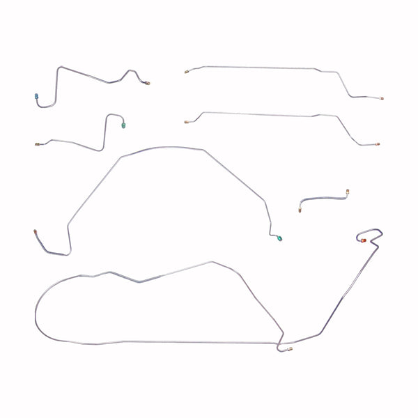 1967 Chevrolet Chevelle/Malibu (Non-SS) Convertible Power Drum Brake Line Kit 7pc, Stainless