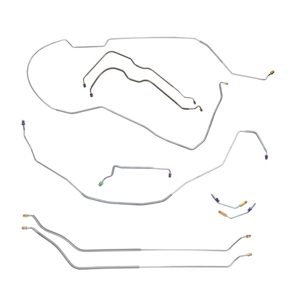 1968 Chevrolet Chevelle SS (Only) Hardtop Power Drum Brake Line Kit w/Wheel Lines 9pc, Stainless
