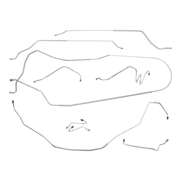 1968 Chevrolet Chevelle SS (Only) Convertible Manual Drum Brake Line Kit w/Wheel Lines 9pc, Stainless