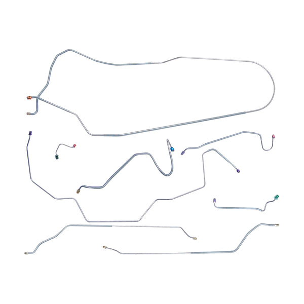 1968 Chevrolet Chevelle/Malibu Non-SS (Only) Convertible Manual Disc Brake Line Kit 8pc, Stainless