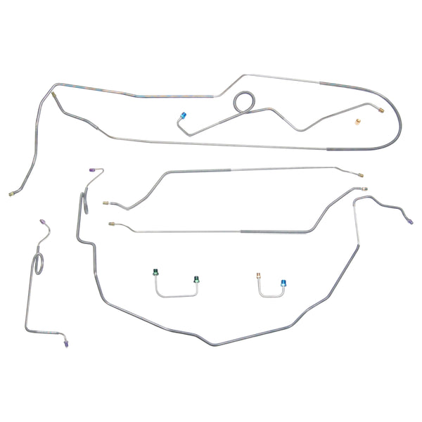 1969-72 Chevrolet Chevelle/Malibu/SS Convertible (Conversion Kit Upgrade) Power Disc Brake Conversion Line Kit 8pc, Stainless