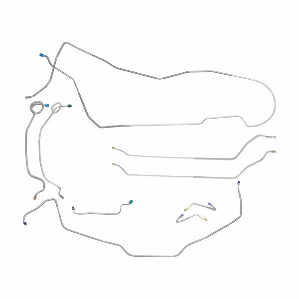 1970 Chevrolet Chevelle/Malibu/SS Hardtop Manual Drum Brake Line Kit w/Wheel Lines 9pc, Stainless