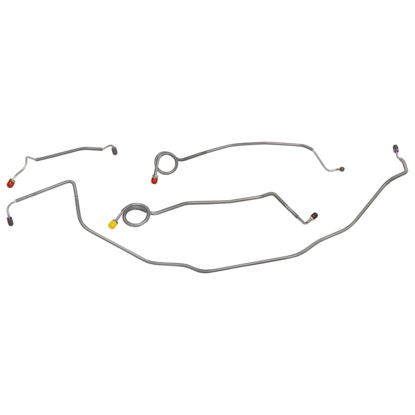1970-72 Chevrolet Chevelle Malibu El Camino Manual Drum Front Brake Line Kit 4pc, Stainless